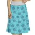 thumbnail image 1 of Women's Wolf Maori Tattoo Motifs A-line Printed Skirt Casual Wear, XL, Turquoise Navy Blue, by Ambesonne, 1 of 6