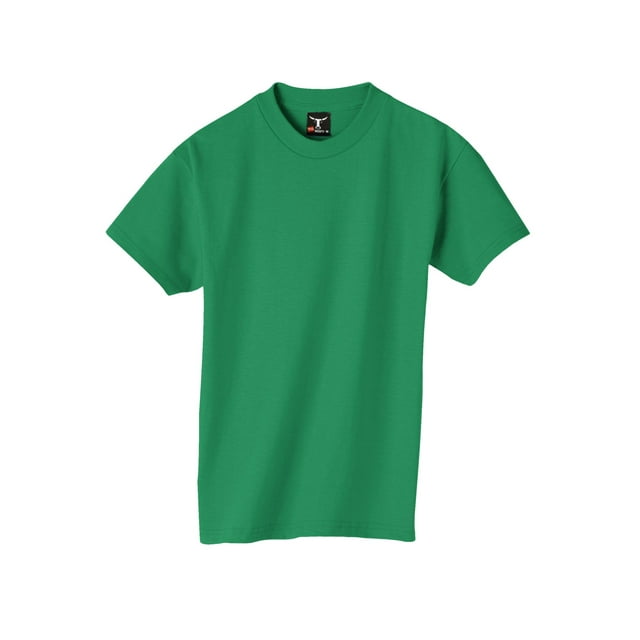 Hanes Beefy-T Boy`s T-Shirt, M, Kelly Green