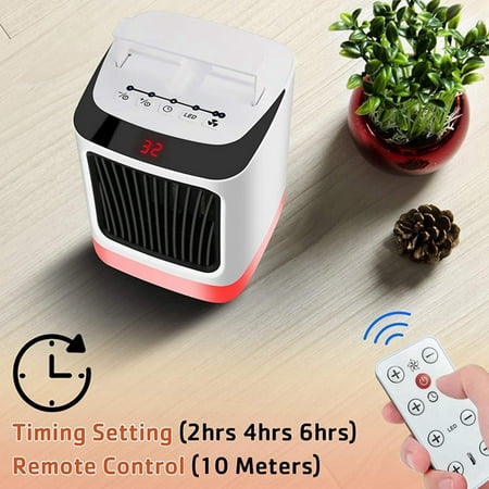 

iMESTOU Deals Clearance Home Appliances LED Colorful Portable Heater With Thermostat With Colorful Night Lights&Anti-dumping 12h Timer Safety&Fast Quiet Heat With Remote Control