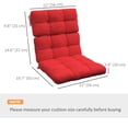 thumbnail image 3 of Coussin de Chaise Intérieur Extérieur avec Attaches, Capitonné à Boutons, pour Jardin, Rouge, 3 of 10