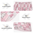 thumbnail image 3 of Women's Silk Pajama Shorts Cartoon Animal Plaid Pink Pajama Shorts Women's Casual Pajama Shorts with Pockets, 3 of 6