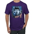 thumbnail image 2 of Wild Bobby American Flag Patriotic Wolf Dreaming Men Tee, 2 of 6
