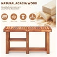 thumbnail image 5 of Tangkula 3-Tier Shoes Rack Bench, Entryway Storage Bench Shoes Organizer with Seat, Shoe Shelf for Boots, Acacia Wood Bench for Hallway, Bathroom, Living Room, Corridor Garden, 5 of 7