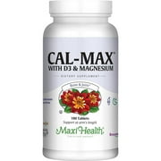 Maxi Health Calcium Magnesium Supplement with Vitamin D3 and Boron - Kosher Bone Health & Nighttime Formula, Calcium Citrate CalMag & Vitamin D (180 Tablets)