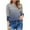 Blue, variant on Women Striped T Shirts Smocked Cuffs 3/4 Sleeve Tops Round Neck Loose Casual Pullover Fall Summer Tees (XL, White)