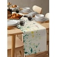 thumbnail image 3 of Hokiten Table Runners 90 Inches Long Dress Scarves, Yellow Floral Summer Farmhouse Coffee/Dining/Kitchen Table Runner for Living Room, Vintage Green Botanical 13x90 Inch, 3 of 7
