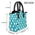 thumbnail image 4 of Zufioo Sky Blue And White Polka Dot Print Leather Rivet Shoulder Bag, Microfiber PU Leather Adjustable Shoulder Strap Handbag, Ideal Gift for Women-One Size, 4 of 6