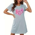 thumbnail image 4 of Simua Chemise de Nuit Grande Taille pour Femmes, Manches Courtes, Imprimé Mignon, Ample, 4 of 5