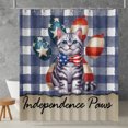 thumbnail image 2 of Patriotic American Shorthair 4th of July Independence Paws Shower Curtain Cat Lover Kitten Owner Gifts Waterproof Bathroom Bathtub Curtain - 02010, 2 of 5