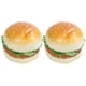 thumbnail image 1 of Hamburguesa realista de 2 piezas, simulación realista, hamburguesa falsa, exhibición de panadería, comida para niños, juguete de pan para el hogar, 1 of 5