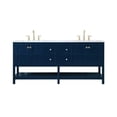 thumbnail image 3 of Elegant Decor Theo 72" Steel and Solid Wood Double Bathroom Vanity in Blue, 3 of 8