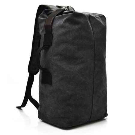 WSYW 25L Men's Canvas Backpack Shoulder Bag Sports Travel Duffle Handbag Luggage Black