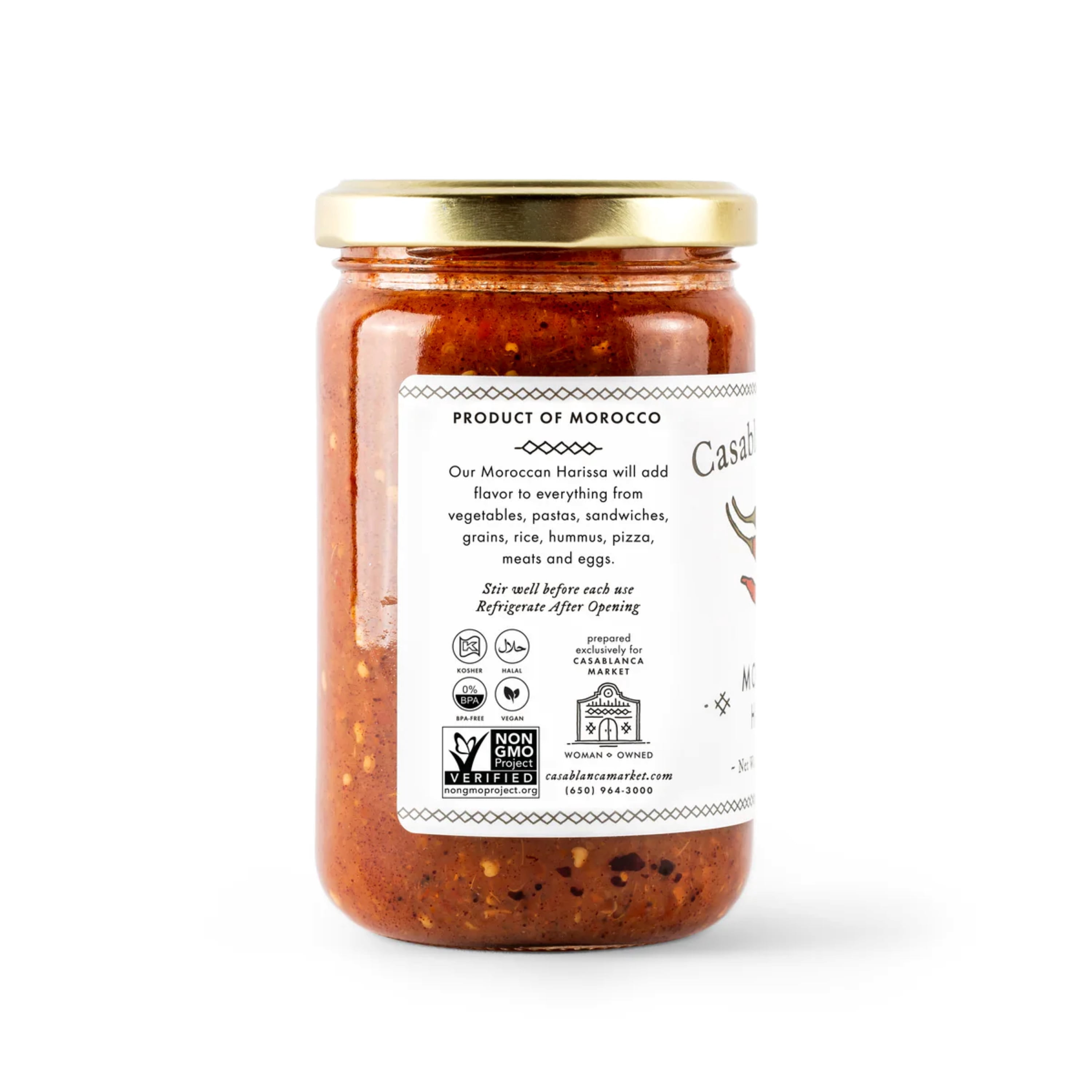 Casablanca Market Harissa Hot Sauce 6-Pack (10.5oz Each) – Moroccan Gourmet Red Chili Paste – Authentic North African Spice – Non-GMO –