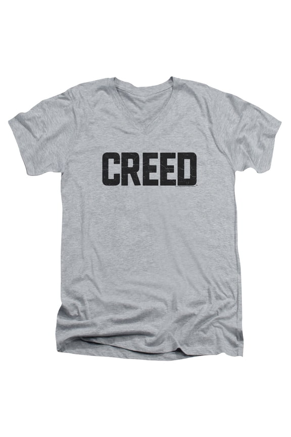 Creed Cracked Logo Adult V-Neck T-Shirt 30/1 T-Shirt Athletic Heather