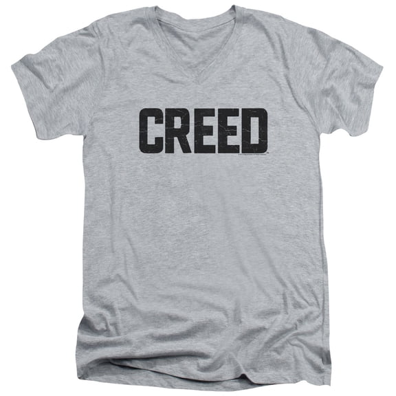 Creed Cracked Logo Adult V-Neck T-Shirt 30/1 T-Shirt Athletic Heather