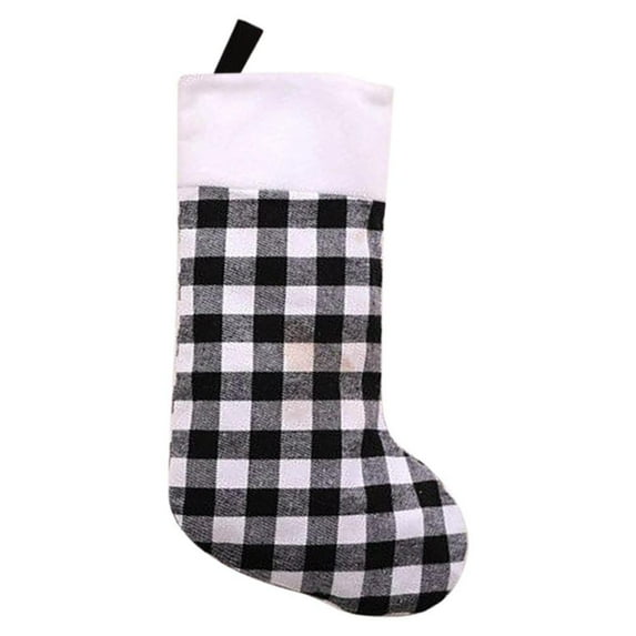 7.5" Buffalo Plaid Christmas Stockings Xmas Fireplace Hanging Stockings for DIY Christmas Decoration