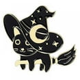 thumbnail image 1 of Halloween Black Cat Brooch Relief Enamel Brooch Magic Cat Witch Hat Alloy Brooch Clothing Accessories, 1 of 8