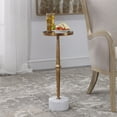 thumbnail image 2 of Uttermost Miriam 9" Round Metal Accent Table in Antique Gold and White, 2 of 10