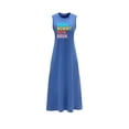 thumbnail image 2 of Vestido largo de verano para mujer, vestido informal suave y de ajuste regular para caminar de vacaciones L, 2 of 7