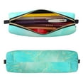 thumbnail image 3 of Ratiio Cyan Mint Marble Pattern Leather Pencil Case, Pencil Pouch with Durable Zipper, Compact and Stylish Organizer for Stationery, Art Supplies, Travel Essentials, 3 of 8