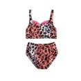 thumbnail image 3 of Kiapeise Baby Girls 2 Pcs Swimsuits Leopard Print Bikini Tops + Bottom Set, 3 of 6