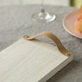 thumbnail image 6 of Decorative Natural Wooden Rectangular Tray Serving Board with Brown Leather Handles, 6 of 7