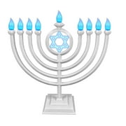LED Menorah Classic Style Remote Control White