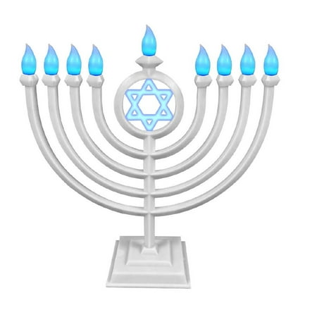 LED Menorah Classic Style Remote Control White