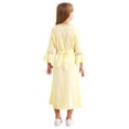 thumbnail image 2 of Lejafay Robe Décontractée à Manches Longues pour Filles, Robe de Danse d'Église, Robe Musulmane, Jaune Clair 130, 2 of 6