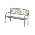 thumbnail image 3 of Evergreen Pineapple 50 in. Verdigris Metal Outdoor Bench, 3 of 3