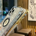 thumbnail image 6 of Compatible with iPhone 14 Pro Max Case MagSafe Glitter Cute Bling Plating Luxury Cutout Visible Logo Camera Protection Phone Cases Compatible with Magnetic for Women Girls 6.7" - Silver, 6 of 13