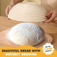 thumbnail image 2 of KOACKL Banneton Bread Proofing Basket, Sourdough Starter Kit, 9 Inch Round Banneton Basket, Proofing Basket, Sourdough bread baking supplies with Cloth Liners for Making Beautiful Bread, 2 of 7