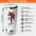 thumbnail image 2 of Floral Personalized Initial 'I' 20oz Tumbler for Women, Custom Coffee Travel Mug with Lid, Flower Art Stainless Steel Cup, Birthday Present, Wedding Keepsake, 2 of 6
