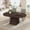 Brown-red, variant on 47"-63" Extendable Round Dining Table for 4-6, Circle Kitchen Table with Thickened Tabletop, Modern Dining Room Tables with Square Pedestal Base, Dinner Tables for Kitchen (Table Only)
