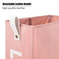 thumbnail image 5 of Caroeas x-Large Slim Laundry Baskets 27" Tall with Leather Handle, Laundry Basket on Wheels , Collapsible Laundry Hamper, Rolling Hamper Dorm Baskets (Pink), 5 of 6