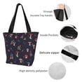 thumbnail image 6 of Kll Tote Bag For Women Mushrooms3 Print Shopping Grocery Reusable Bags For Office School Shopping Travel, 6 of 8