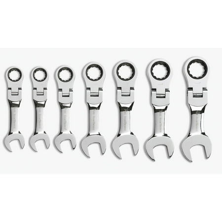 

GearWrench 9570 7-Piece SAE Stubby Flex Head Combination Ratcheting Wrench Set