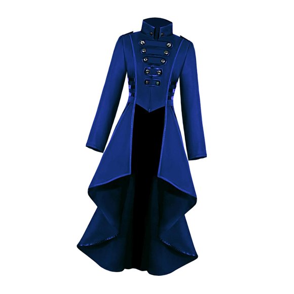 Mujeres Medieval Tailcoat Punk Trench Jacket Halloween Traje de boda Outwear L L Colcomx Frac Medieval Mujer