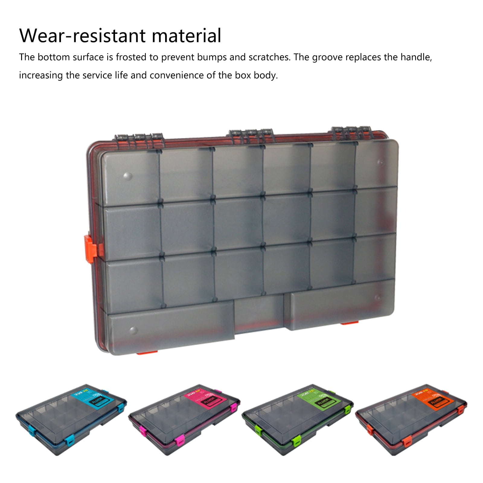 Fish Baits Storage Case with Detachable Compartments Grids Fishing Tackle Carry Box Seal Water Proof Fishing Tackle Box
