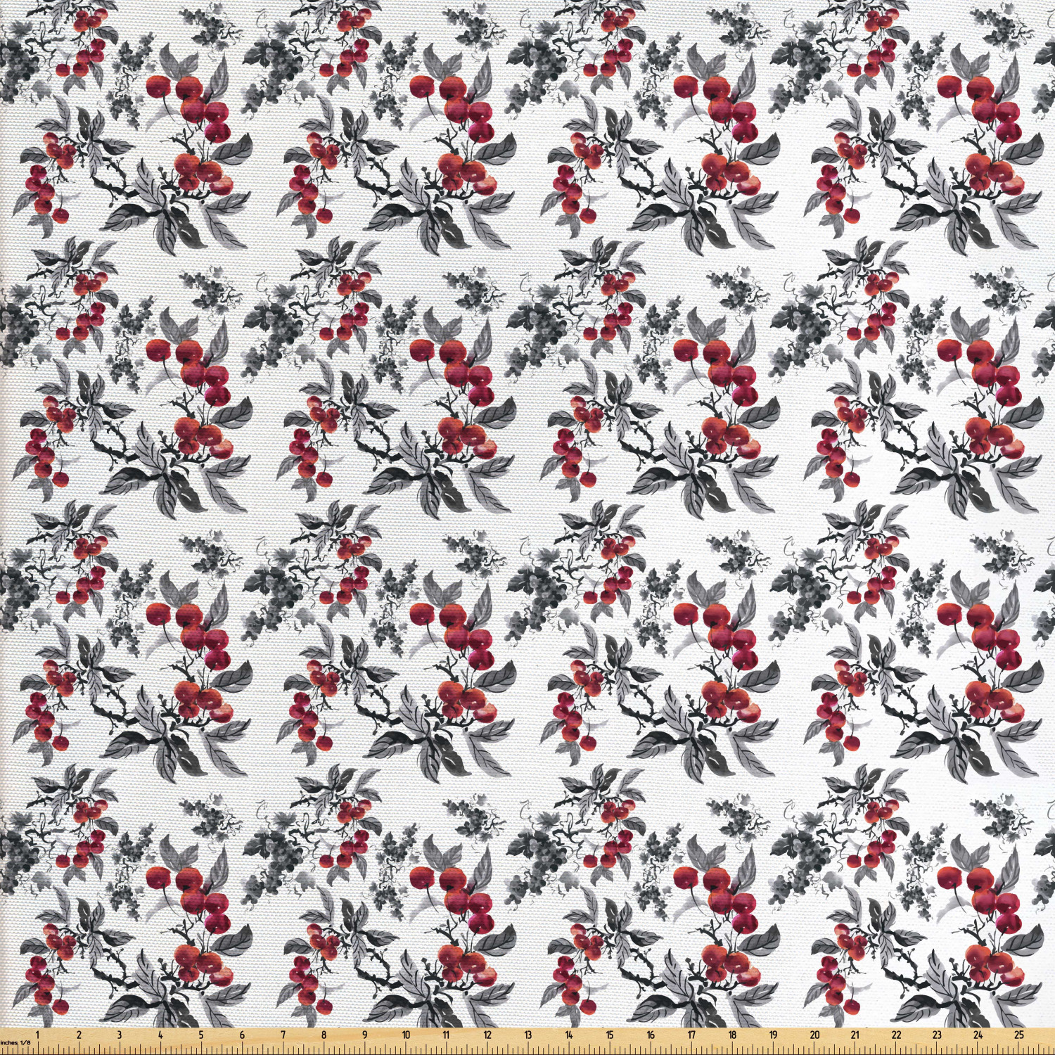 Rowan Fabric by The Yard, Abstract Modern Garden Theme with Rowan Plant