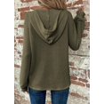 thumbnail image 2 of CAILDANL Hoodies for Women Waffle Knit Long Sleeve Drawstring Button V Neck Casual Pullover Sweatshirt Hooded Tops, 2 of 2