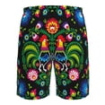 thumbnail image 6 of Kdxio Roosters and Flowers Pattern Mens Casual Shorts - Drawstring Summer Beach Sports Shorts for Men, 6 of 9