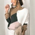 thumbnail image 2 of JINMGG 2024 Fall Winter Plus Size Sweaters for Women Clearance,Fashion Women Long Sleeve Print Patchwork Knitted Warm Sweater, 2 of 9