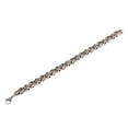 thumbnail image 1 of cubana de eslabones de acero inoxidable de primera con cierre de langosta para hombres moteros Plata SM SunniMix Pulsera de cadena de eslabones cubanos, 1 of 8