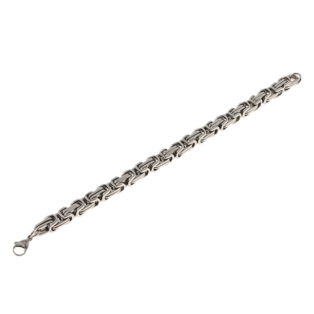 cubana de eslabones de acero inoxidable de primera con cierre de langosta para hombres moteros Plata SM SunniMix Pulsera de cadena de eslabones cubanos