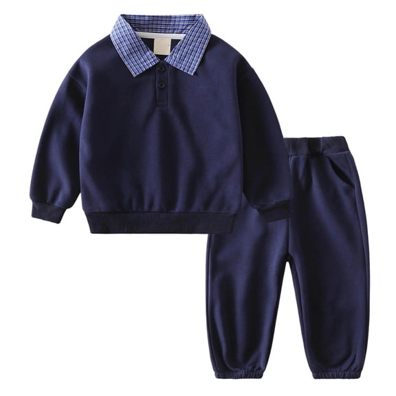 Akiihool Baby Boy Outfit Baby Boy Clothes Girl Outfits Fashion Sweatshirt Sweat Pant Kids Toddler Tops Pant Sets Navy,3-4 Years
