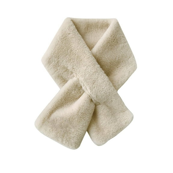 AWZXDE Women's Soft Loop Scarf Winter Warm Yarn Neck Warmer, Cozy Pile Like Loop Scarf for Women, Cute Knotted Wrap for Casual Wear Beige