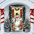 thumbnail image 4 of Uutvery 3D Christmas Door Cover, Front Door Hanging Decor with Snowman Santa Claus Tree, Holiday Party Backdrop Banner, Reusable Xmas Door Cover for Indoor Outdoor, 70.87x35.43 inches, 4 of 6