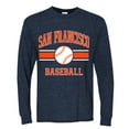 thumbnail image 2 of Wild Bobby City of San Francisco Baseball Fantasy Fan Sports Men's Long Sleeve T-Shirt, Vintage Heather Navy, Medium, 2 of 6
