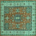 thumbnail image 1 of Ahgly Company Indoor Square Persian Turquoise Blue Traditional Area Rugs, 7' Square, 1 of 4
